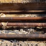 rusty, damaged pipe lines