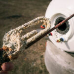 sediment buildup inside a water heater