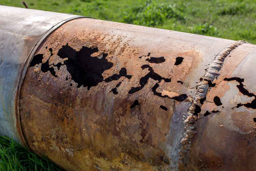 corroded pipe line