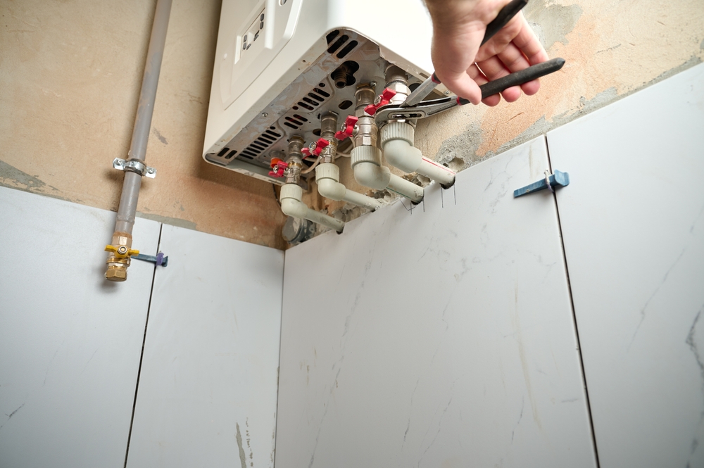 Double-circuit gas boiler on the wall